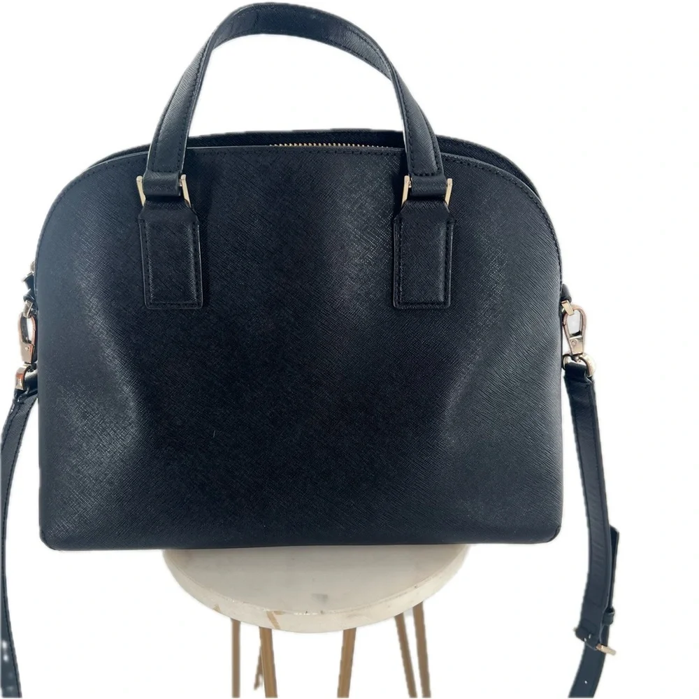 Kate Spade New York Cameron Street Large Lottie Satchel Crossbody Black Leather